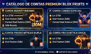 CONTAS BLOX FRUITS LVL 2750+GDH+FRUTAS ALEATORIAS