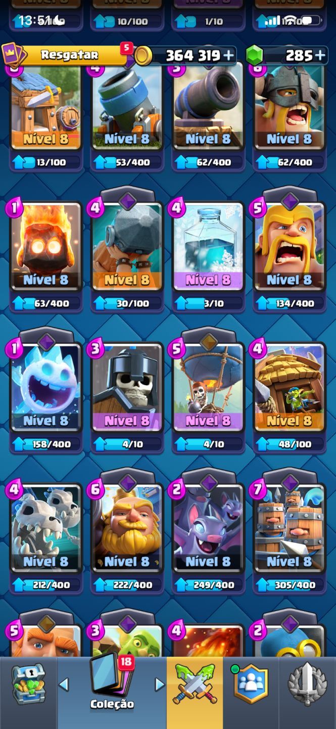 CONTA CLASH ROYALE | 3.083 TROFÉUS | CARTAS ARENAS 1-9| EMOTE 6-7 | 285 GEMAS