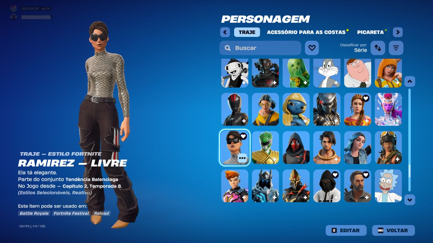 Conta fortnite competitivo, skins cleans, emote raro, picaretas cleans 300+ skin