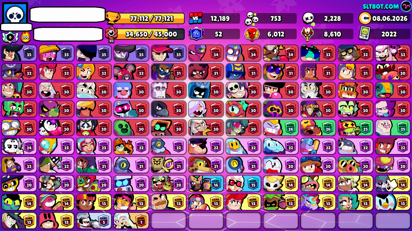 CONTA BRAWL STARS MUITO AVANÇADA (full acesso)