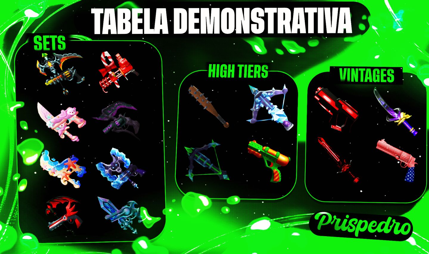 [MAIS BARATO] Godlys, Sets, Chromas & High Tiers Murder Mystery 2 (MM2)