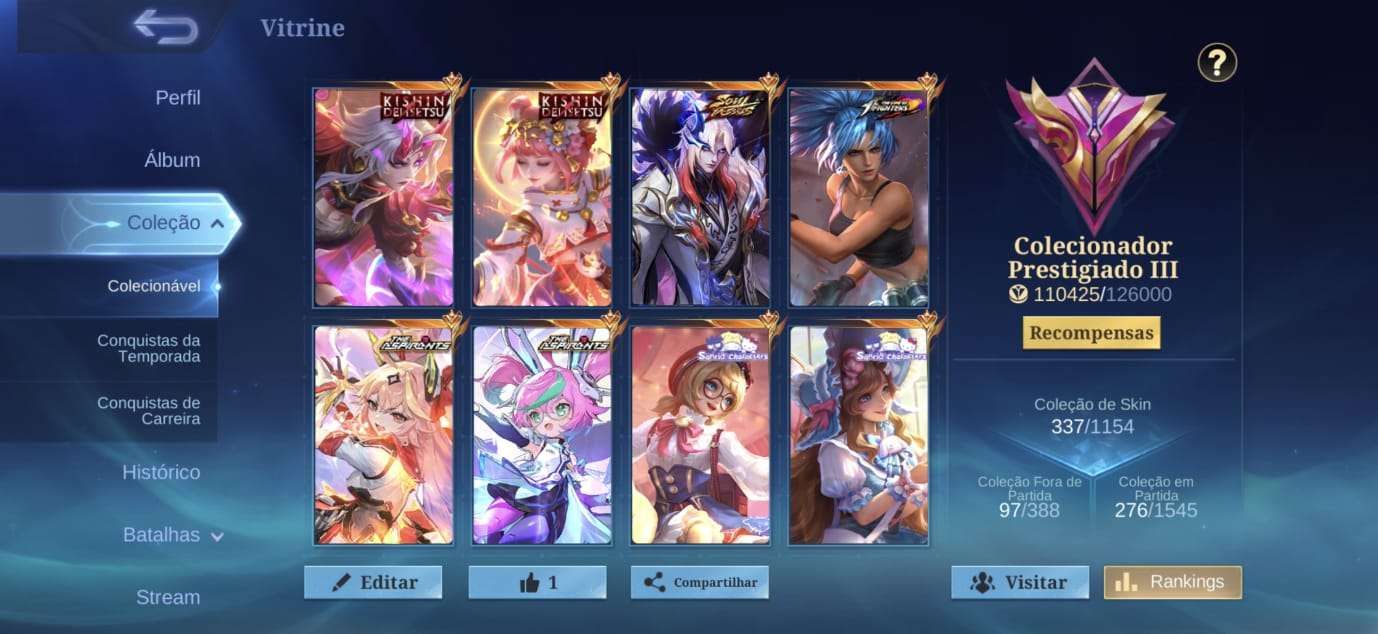 CONTA SUPORTE PREMIUM | 337 Skins + Recalls Únicos | Colecionador Prestigiado 3