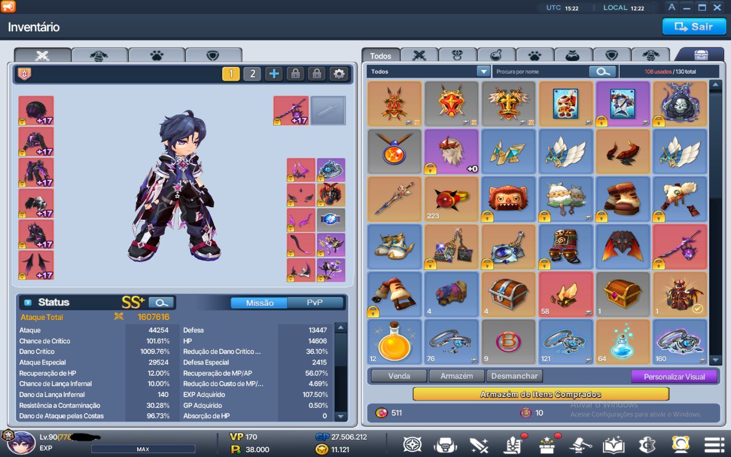 Conta CLV 778 | Zero 8,1KK | 21 personagens 1KK+ 4 800k+ | Maioria com SR