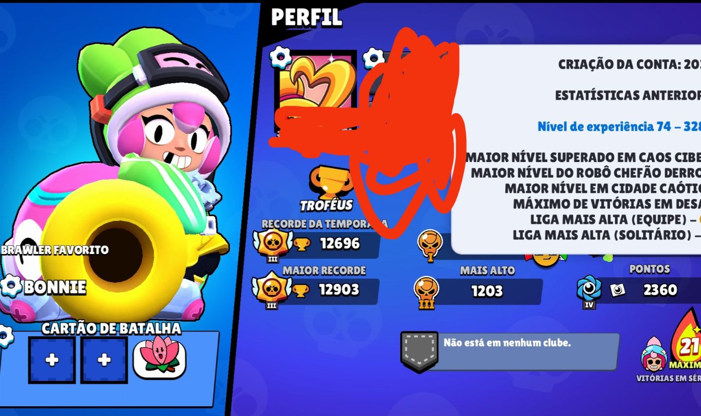 CONTA DE BRAWL STARS 12K DE TROFÉUS