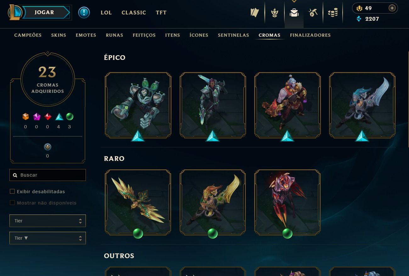UPADA A MÃO - CONTA DE 2017 - 94 SKINS - LVL 117 - 107 CAMPEÕES - 20 CROMAS