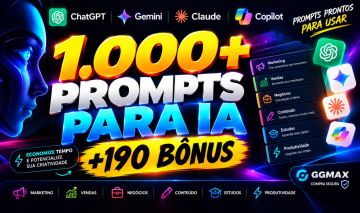 1.000+ Prompts para IA | Criar, e Trabalhar | ChatGPT + Gemini + Claude