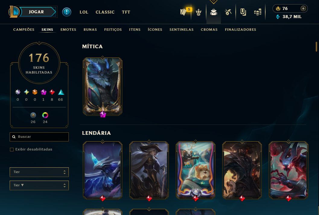 Gold 1 com 176 skins