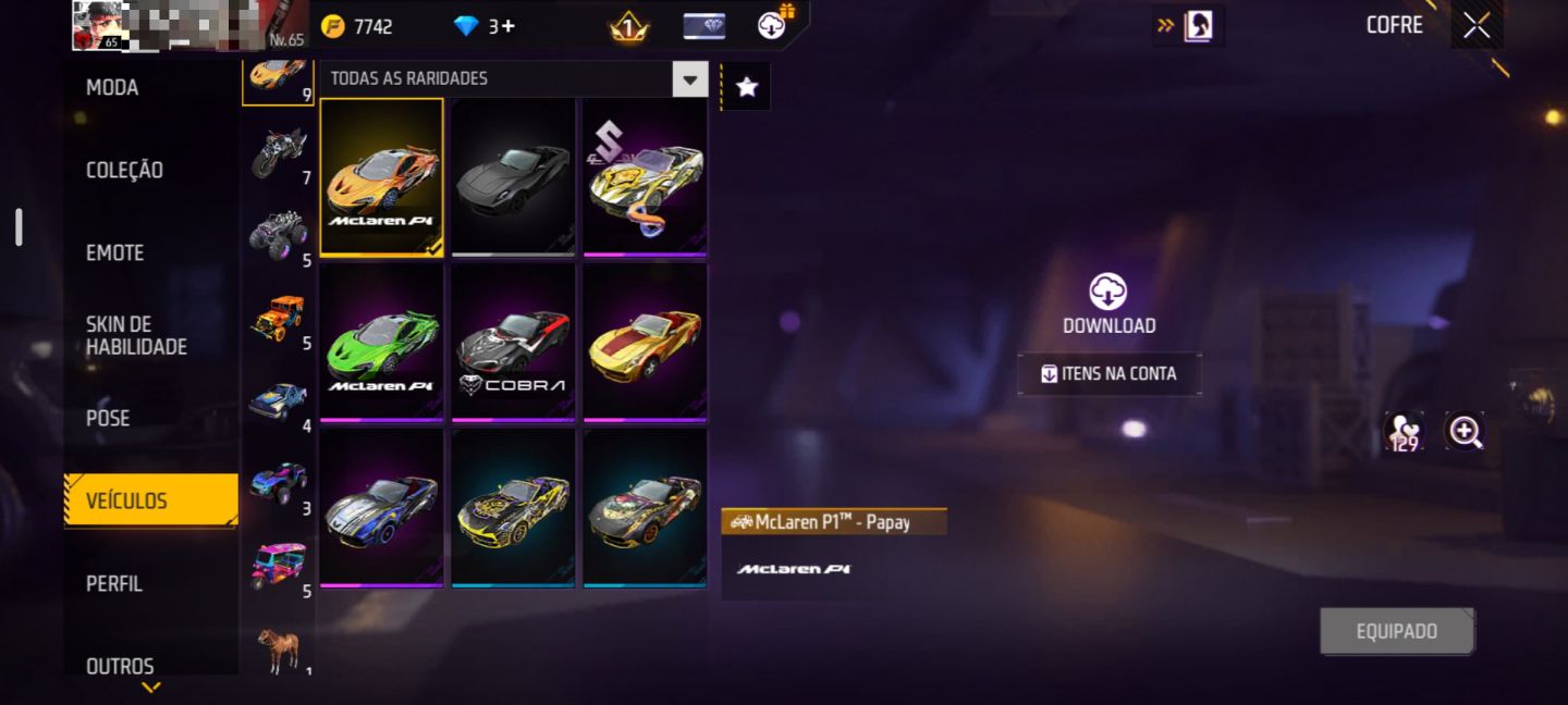 Conta de Free Fire antiga e gemada
