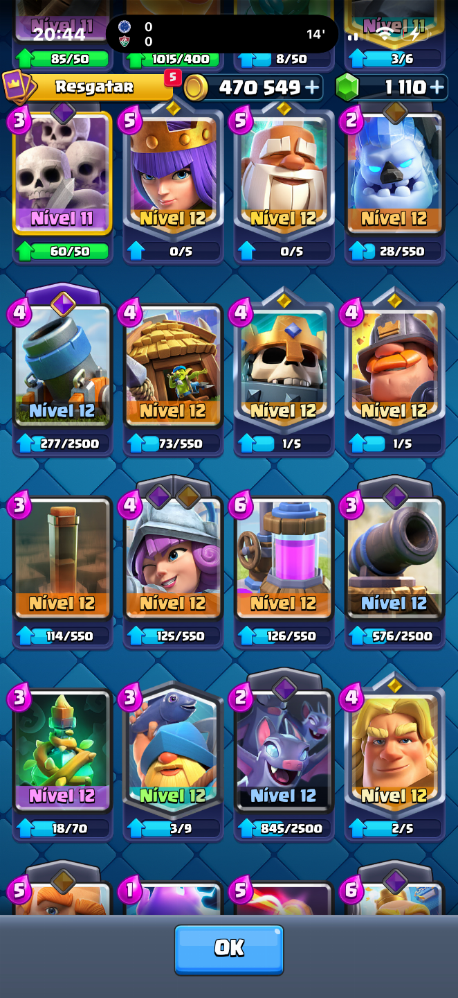 Conta de Clash Royale, negocio valor, possui quase todas as cartas, e arena alta