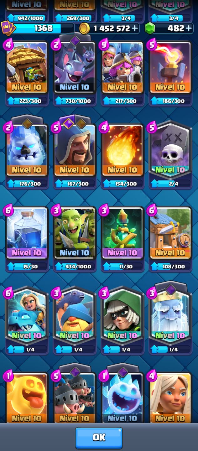 Conta de clash Royale