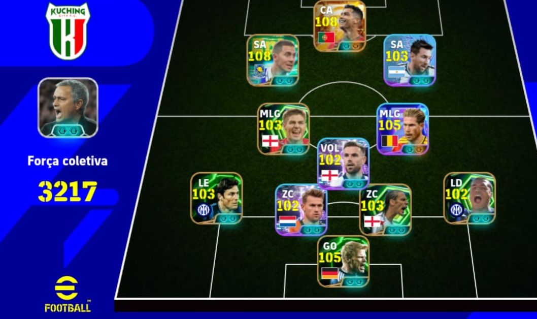 CONTA EFOOTBALL | FORÇA COLETIVA 3217 | CR7 108, HAZARD 108