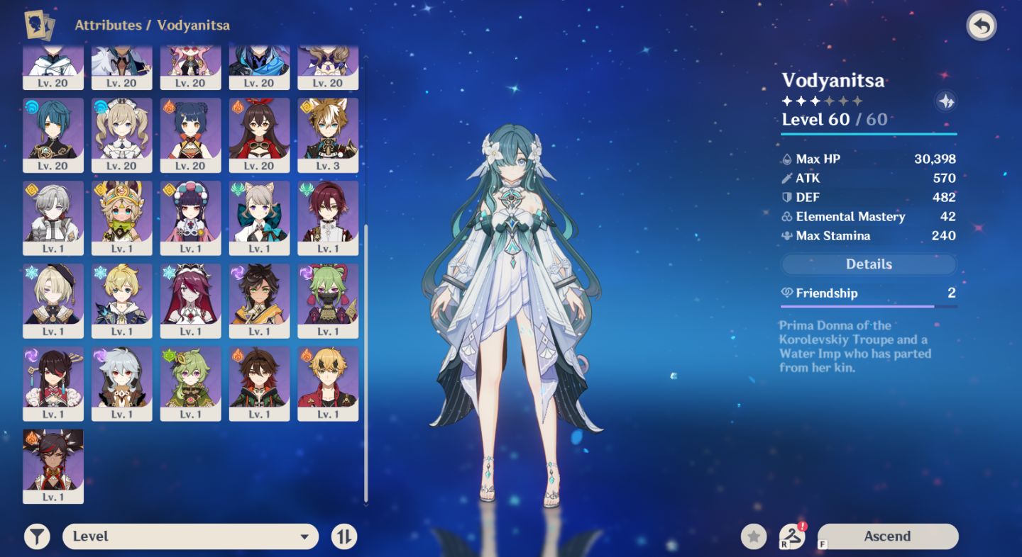 [ Ar55 | 9xt5 ]Sandrone R1, Yae Miko, Vodyanitsa +++ (Leia Descrição)