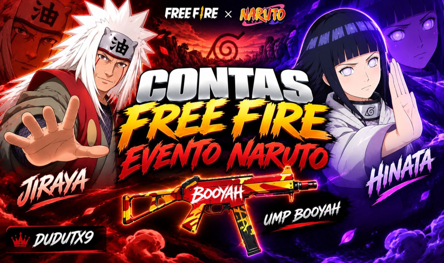 EXCLUSIVO CONTAS DE FREE FIRE COM SKINS DO NARUTO