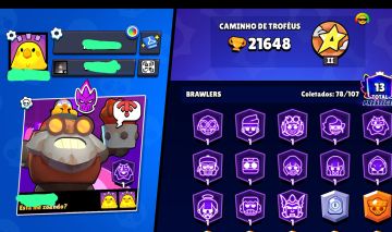 Conta brawl 21.6K troféus 78 brawlers e etc