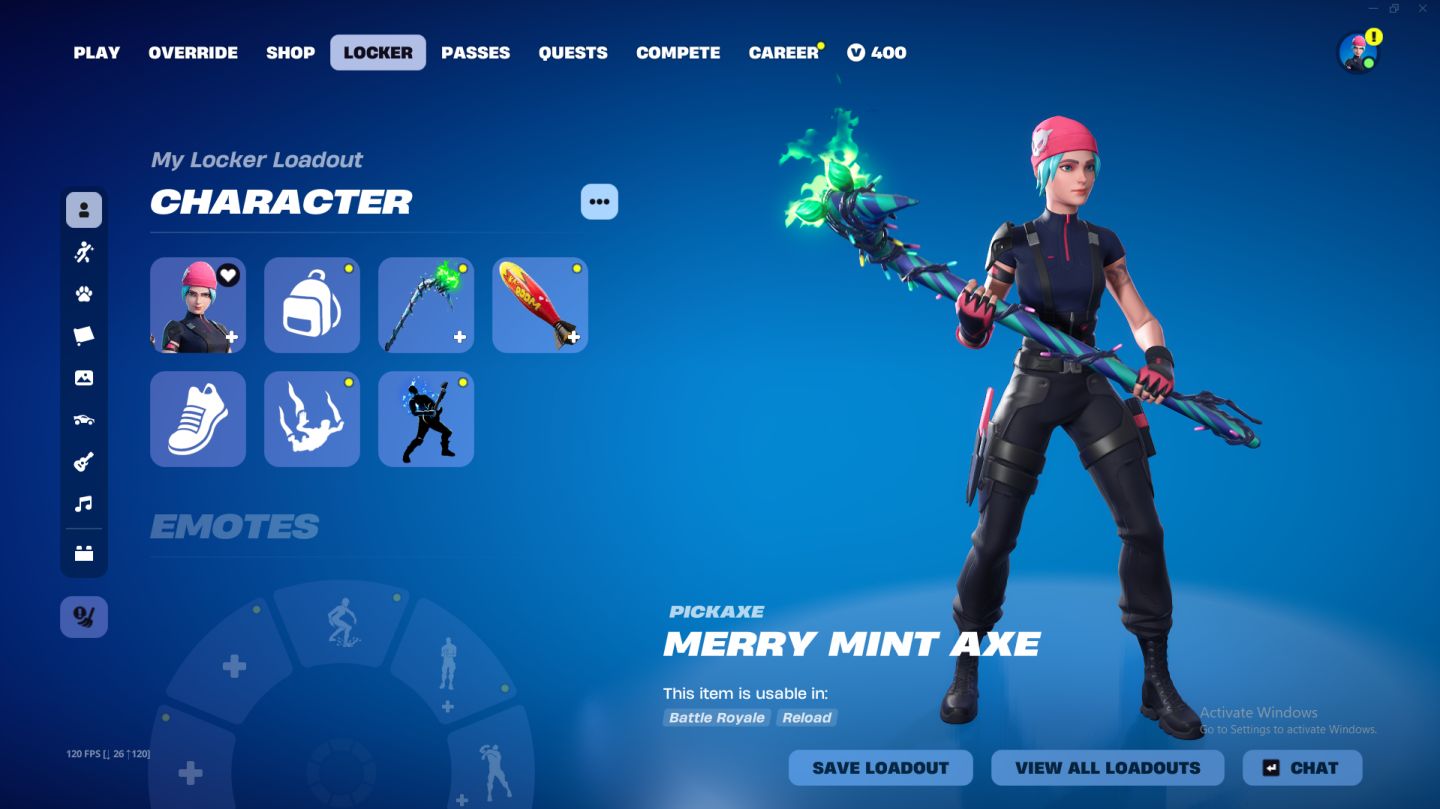 CONTA FORTNITE | WILDCAT + TRAVIS SCOTT + MINTY (MERRY MINT AXE) | 211 SKINS