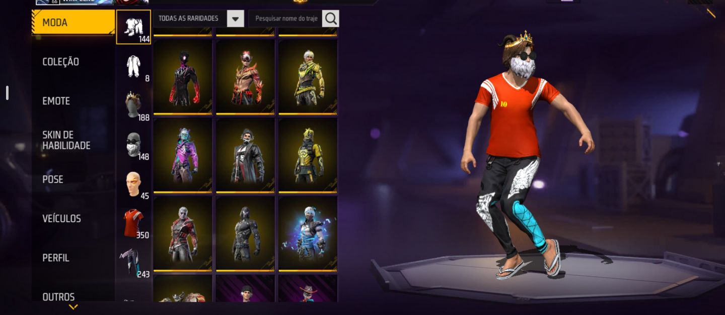 Conta free fire com barbinha e top criminal