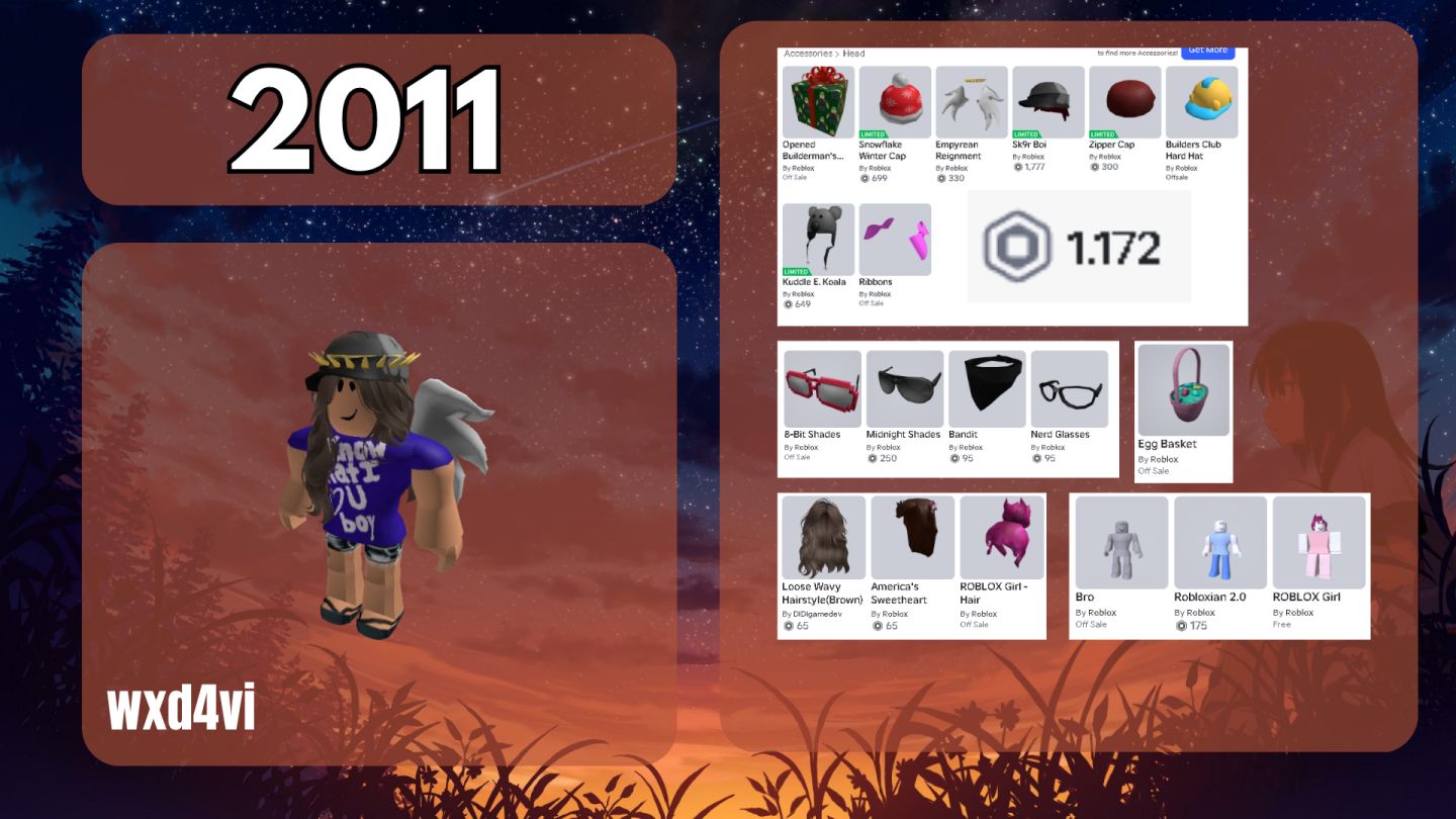 | CONTAS ANTIGAS ROBLOX DE 2006 2007, 2008, 2010 2021 OFFSALE/RAP