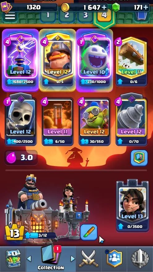CONTA CLASH ROYALE 8.200+ TROFÉUS | 121/122 CARTAS | MEGA CAVALEIRO LVL 13