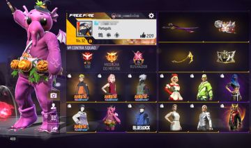 Conta free fire com várias skins de naruto