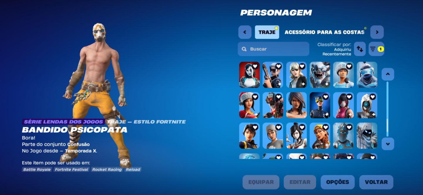 CONTA FORTNITE/ 900 VBUKS/ MUDANÇA DE TODOS OS DADOS/ + 100 skins