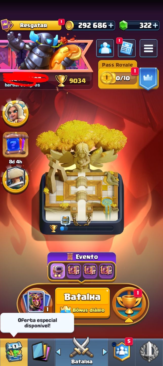 Conta Clash Royale muitos itens, com marretada do tor