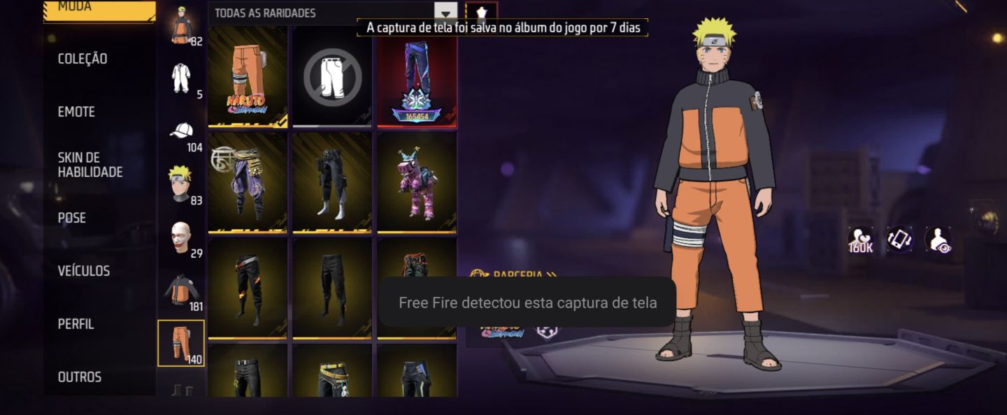 Conta Free fire itens exclusivos do jogo