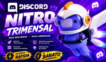 Discord Nitro Gaming 3 Mêses + 28X Impulsos (MAIS BARATO)