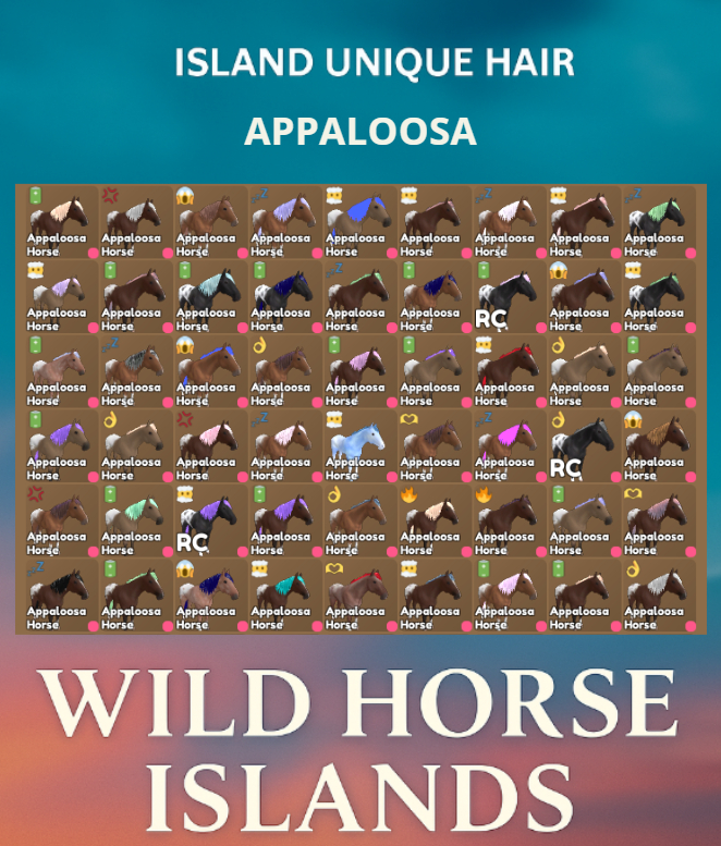 Wild Horse Islands Varias Raças e Cabelos de Iuhs