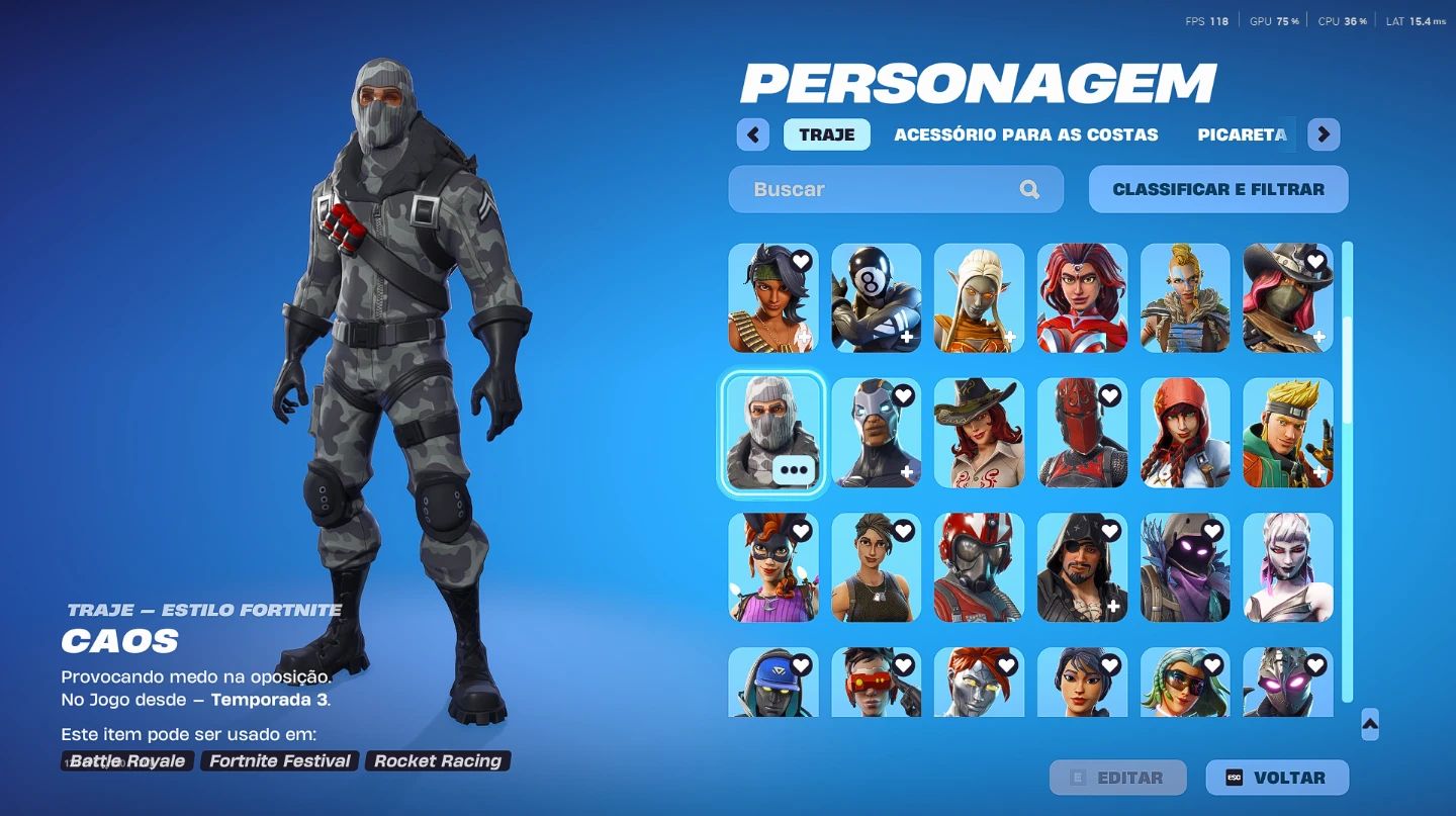CONTA FORTNITE OG 106 SKINS | CAVALEIRO AZUL, CEIFADOR, OMEGA COMPLETA, MINTY