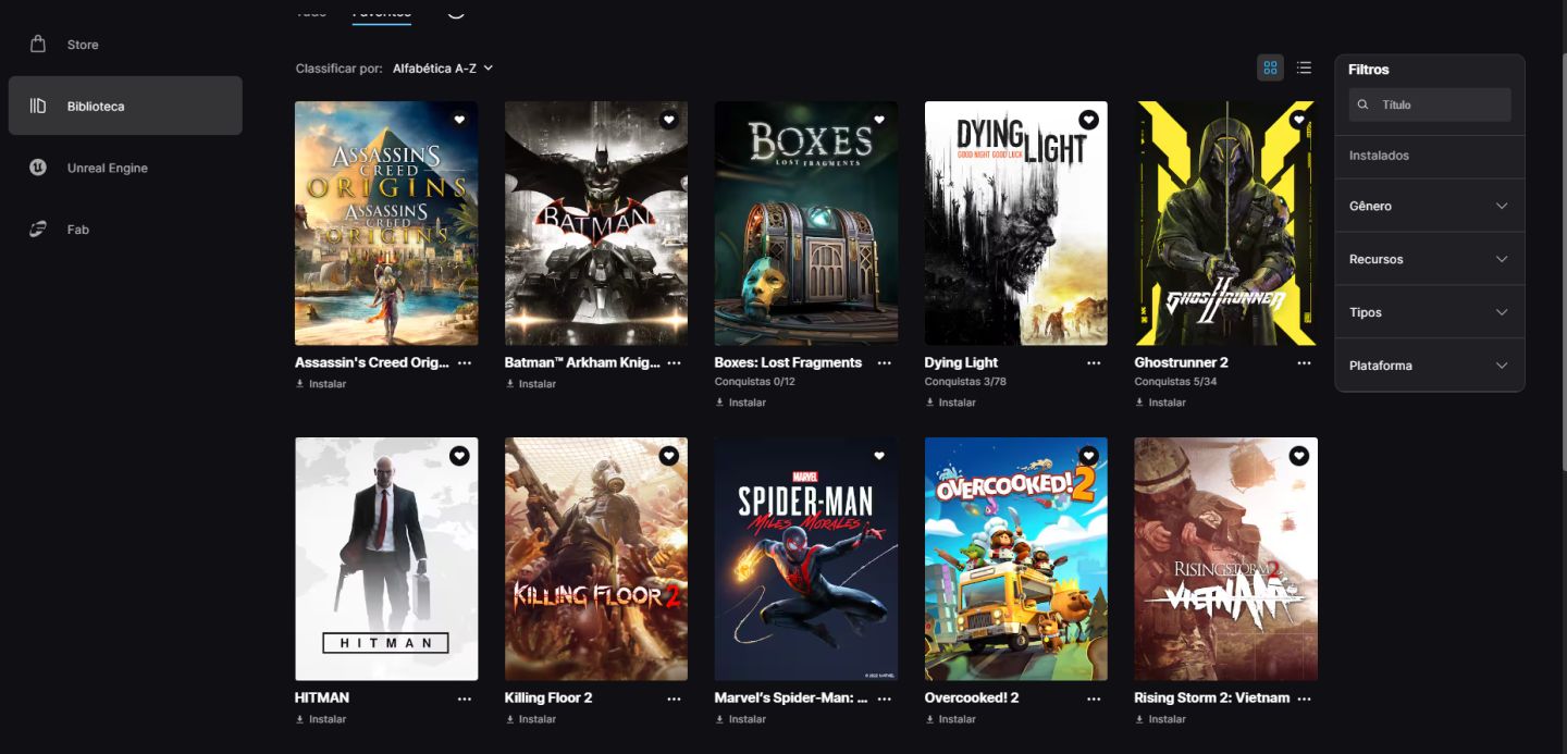 Conta Epic Games (Spider man, Batman, Assassin Creed, hitman e etc)