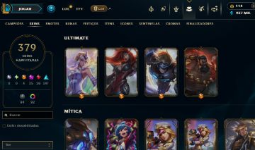 Conta LOL com 379 Skins, muitas EA e espolios.