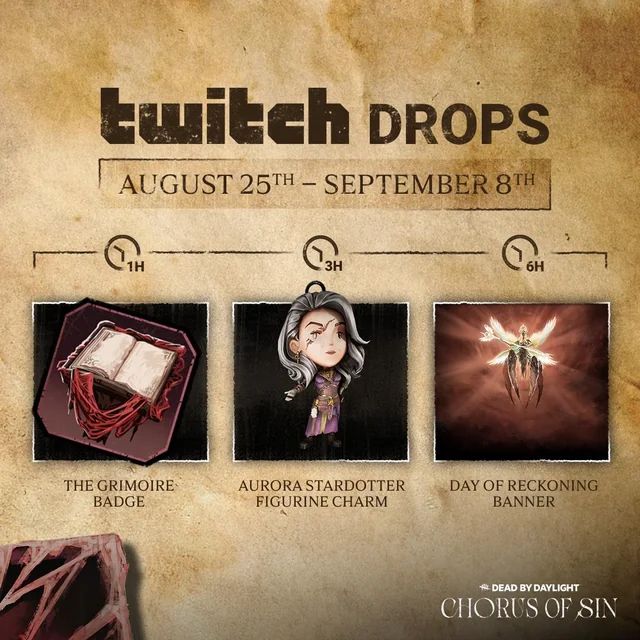 [MAIS BARATO] Dead By Daylight - TWITCH DROPS- MUITOS ITENS