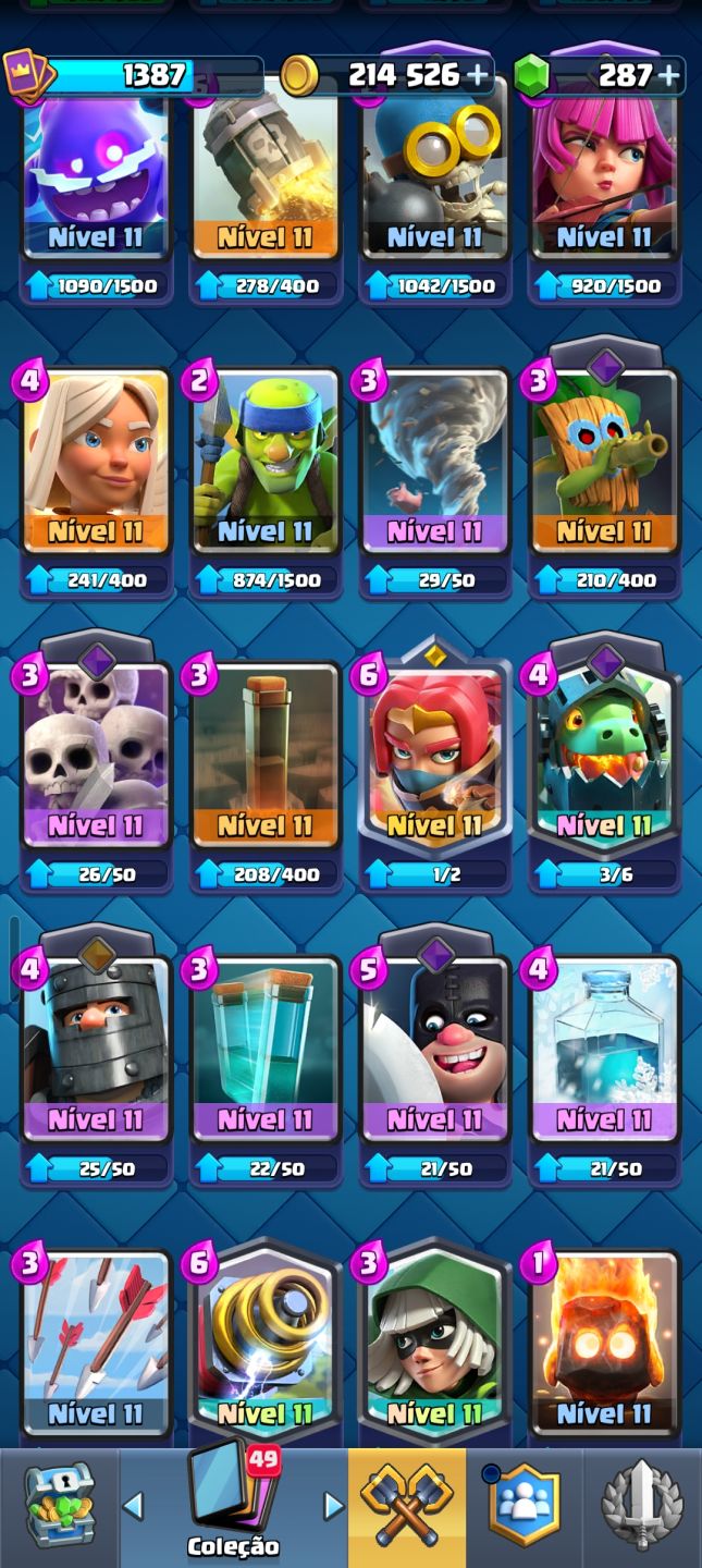 CONTA CLASH ROYALE 8,5K TROFÉUS/ ARENA 22/ DECK LVL 14+ / 5 EVOLUÇÕES