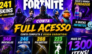 CONTA FORTNITE 240+ SKINS + SALVE O MUNDO FUNDADOR + V-BUCKS INFINITOS