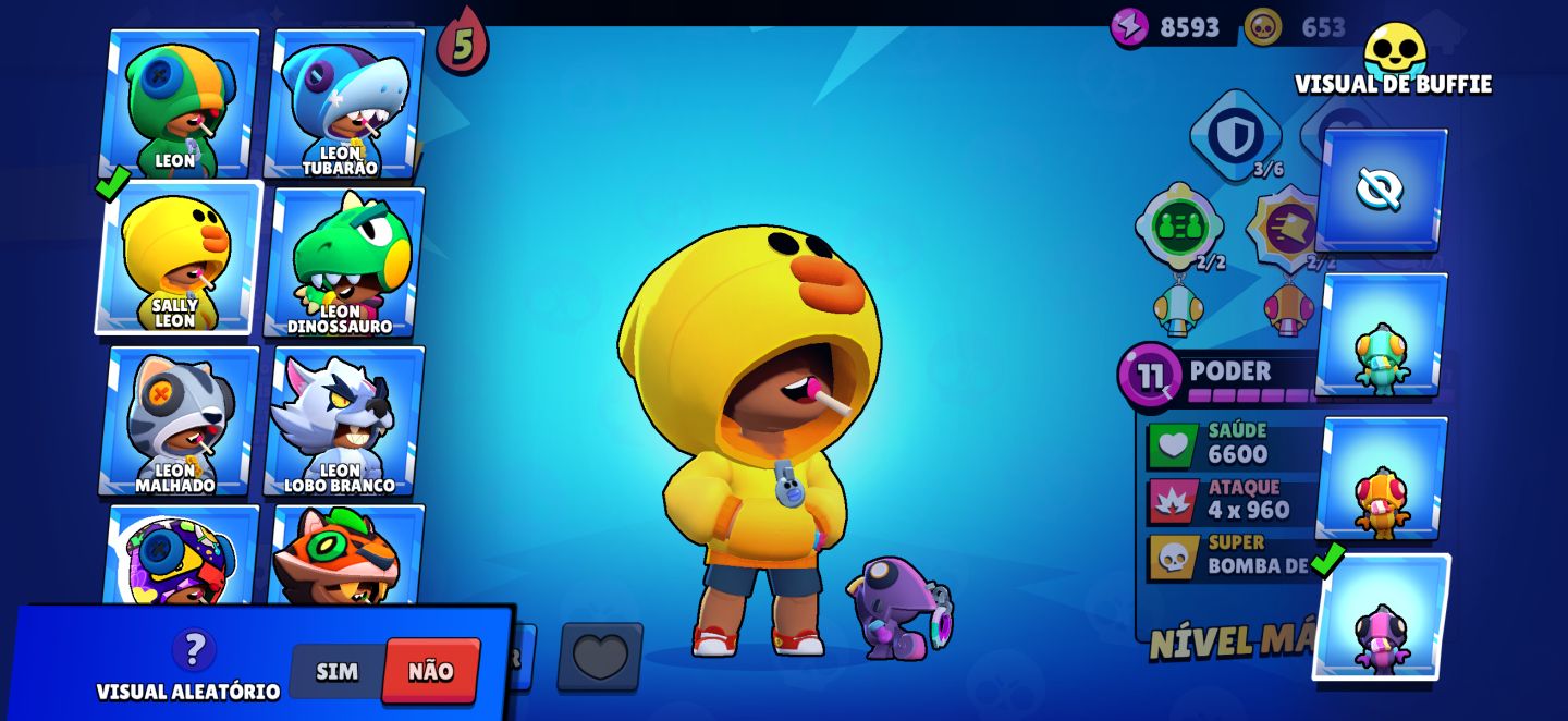 CONTA BRAWL STARS COM SKIN SHELLY ESTRELAR