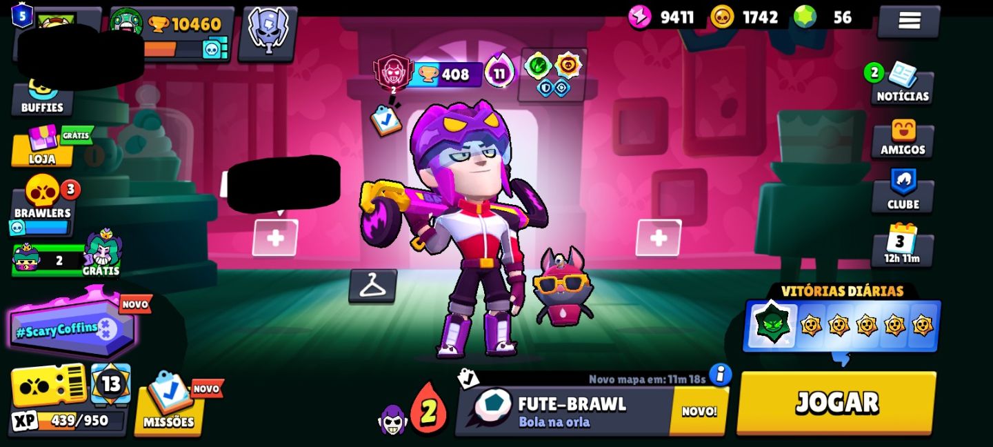 CONTA DE BRAWL STARS COM MORTIS 2400+ TROFÉUS E ENTRE OUTROS UPADOS APROVEITE!!