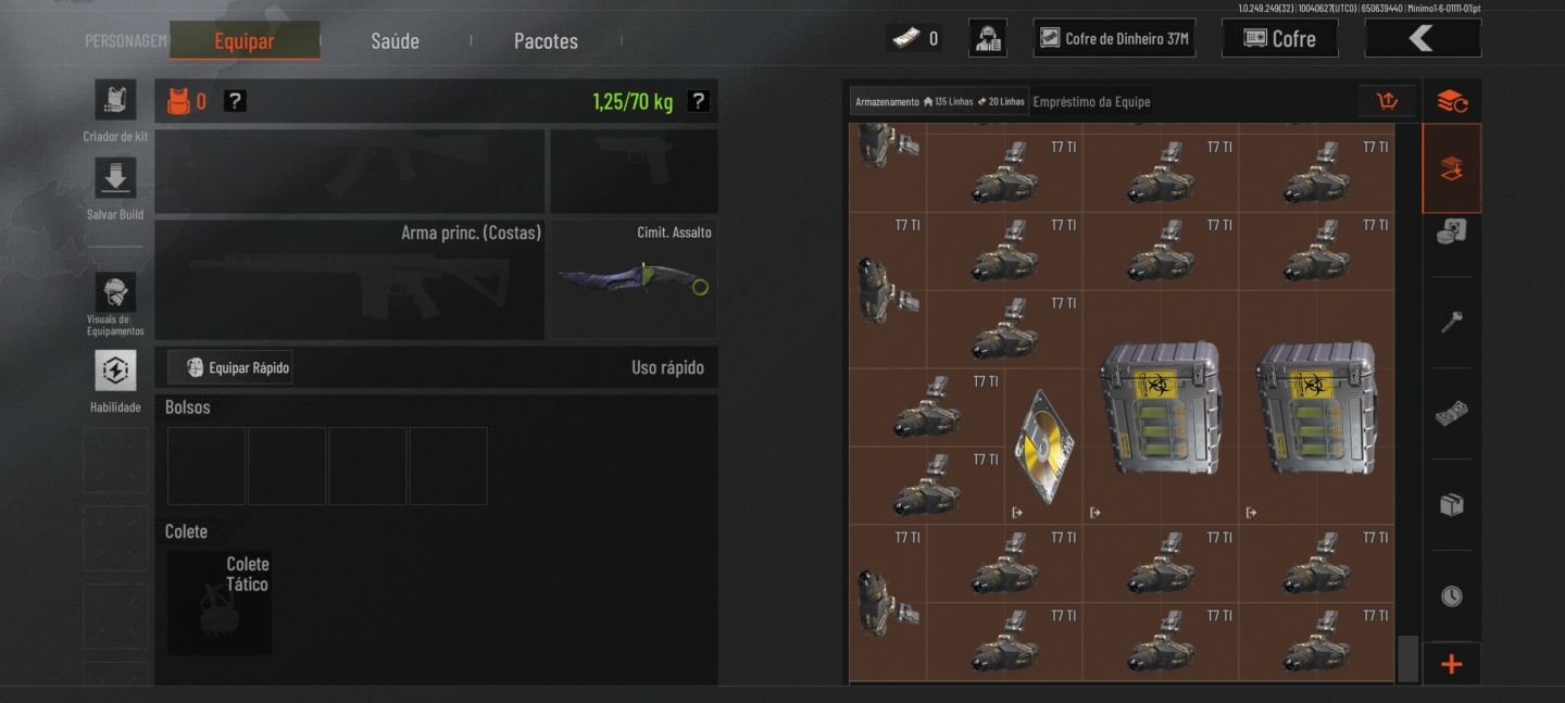 Conta de arena brekout, com 6,934 título 1 skin da faca paga.