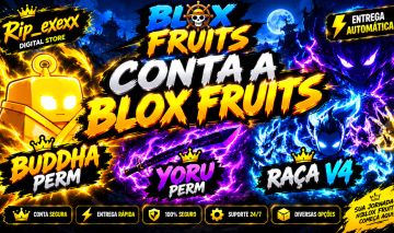 CONTAS BLOX FRUITS, (BUDHA PERM+ QUASE TODAS AS GAMEPASS) + skins de frutas