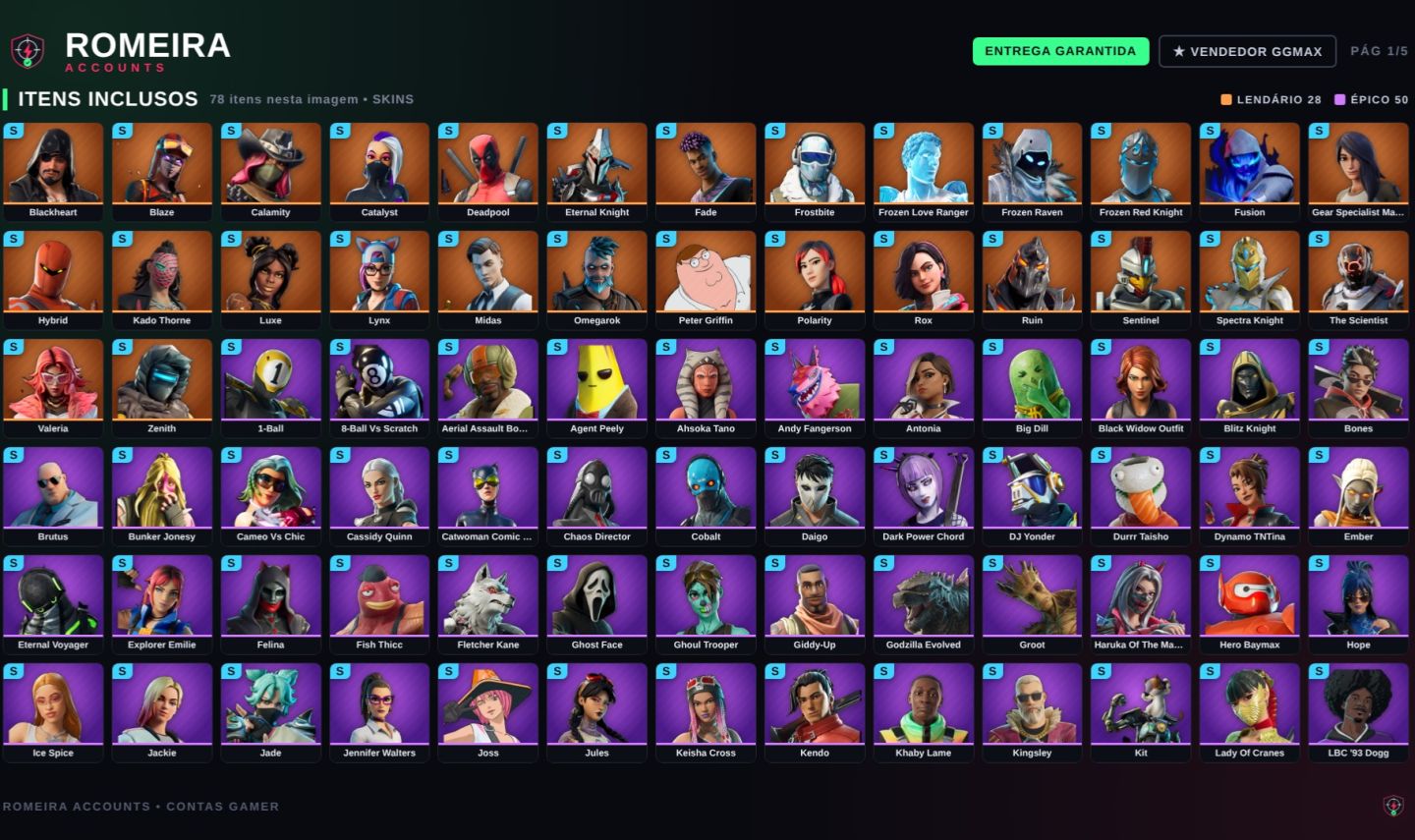 Conta Fortnite 174 Skins Full Acesso