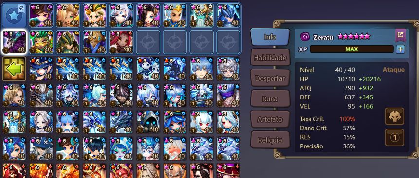 CONTA END GAME COM 4 LDs: GIANA + WOLYIUNG + ZERATU + PONTOS