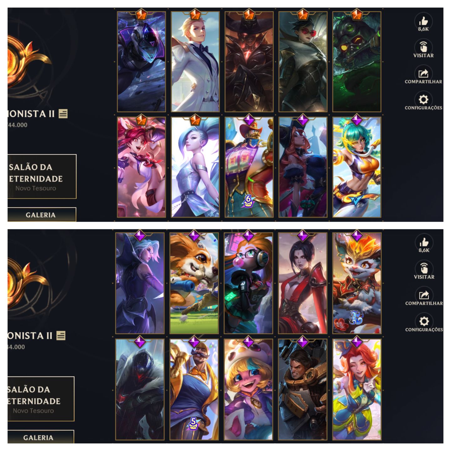 Conta (WR + LoL) 465 Skins total.