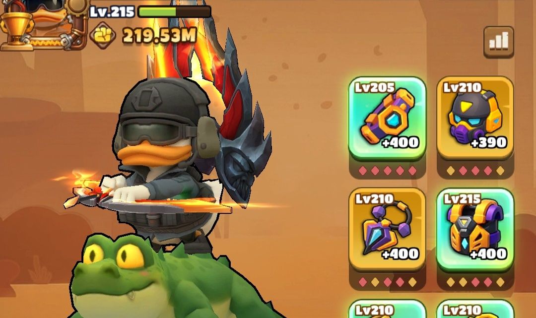 CONTA NO JOGO DUCK SURVIVAL 219 MILHÕES DE PODER!!!!