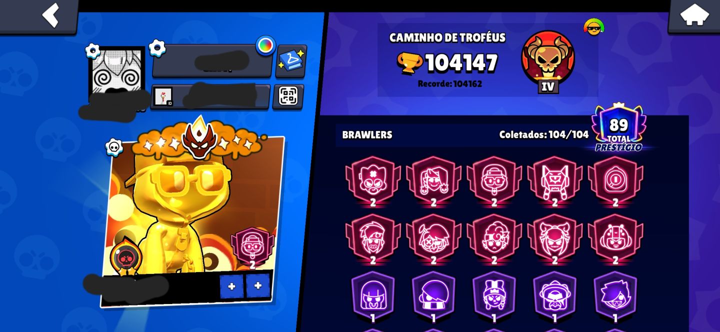 CONTA DE BRAWL STARS 100K MESTRE 2!!!