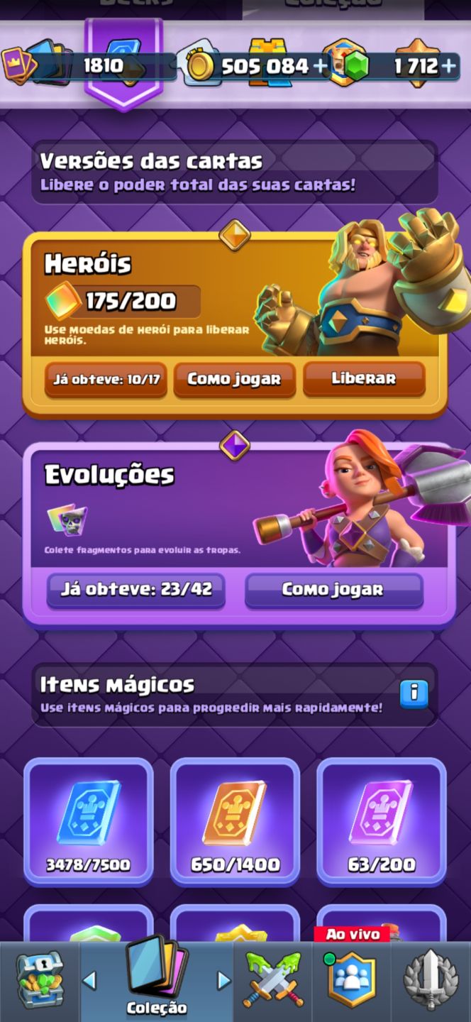 Conta clash royale full acesso lvl 1800+