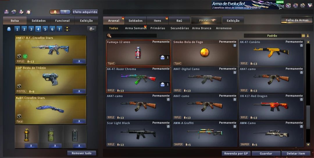 Conta Crossfire com Mais de 300 Mns e 49 Vips