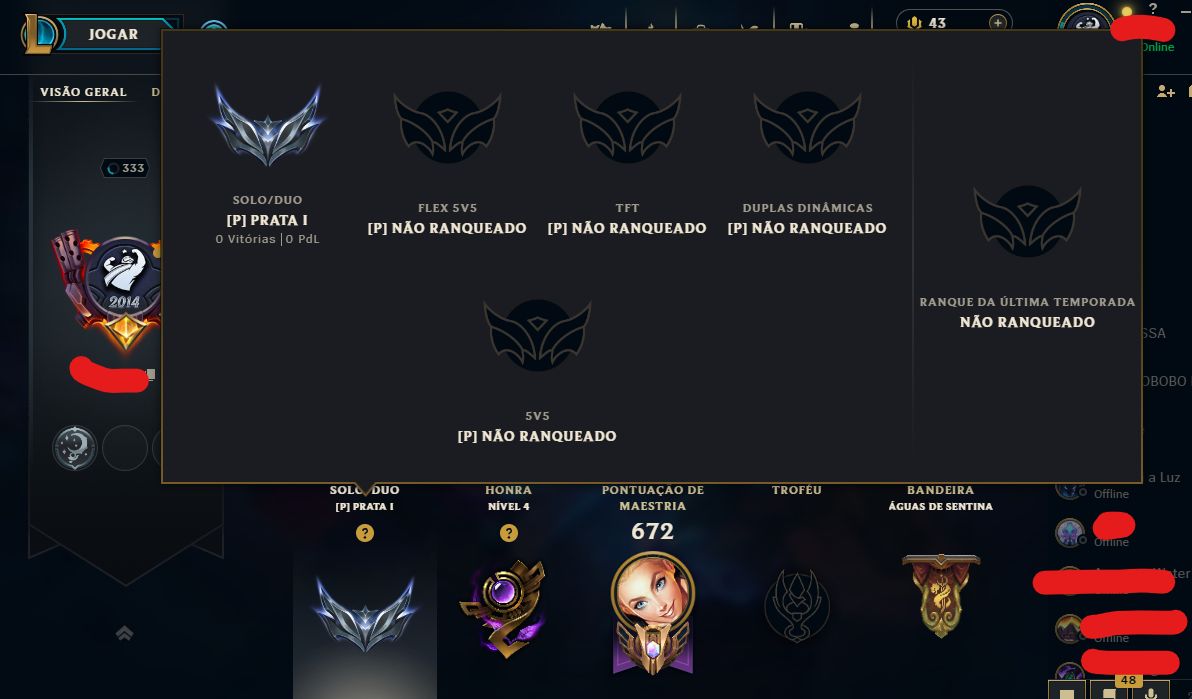 (PROMOÇAO) CONTA PRATA 1 164 SKINS