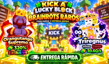Kick a Lucky Block | Brainrots 30Q+ & Orangotango 320%+ | Entrega Rápida