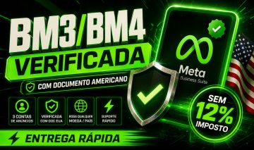 BM4 VERIFICADA USA | 4 CAs | SEM 12% IMPOSTO (Meta Ads, Facebook Ads)