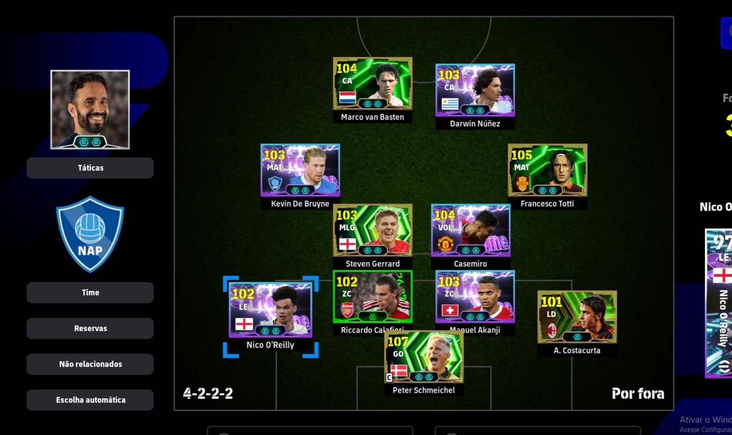 CONTA eFOOTBALL STEAM VAN BASTEN, TOTTI, GERRARD E SCHMEICHEL 107!