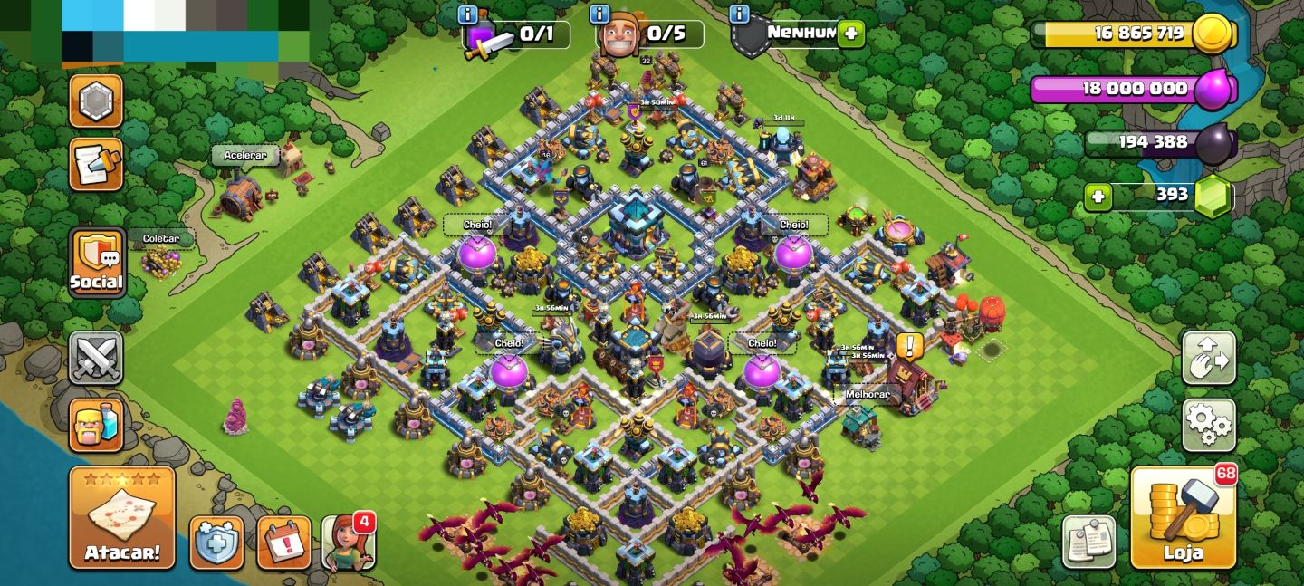 CONTA CLASH OF CLANS CV13 BEM EVOLUÍDAa